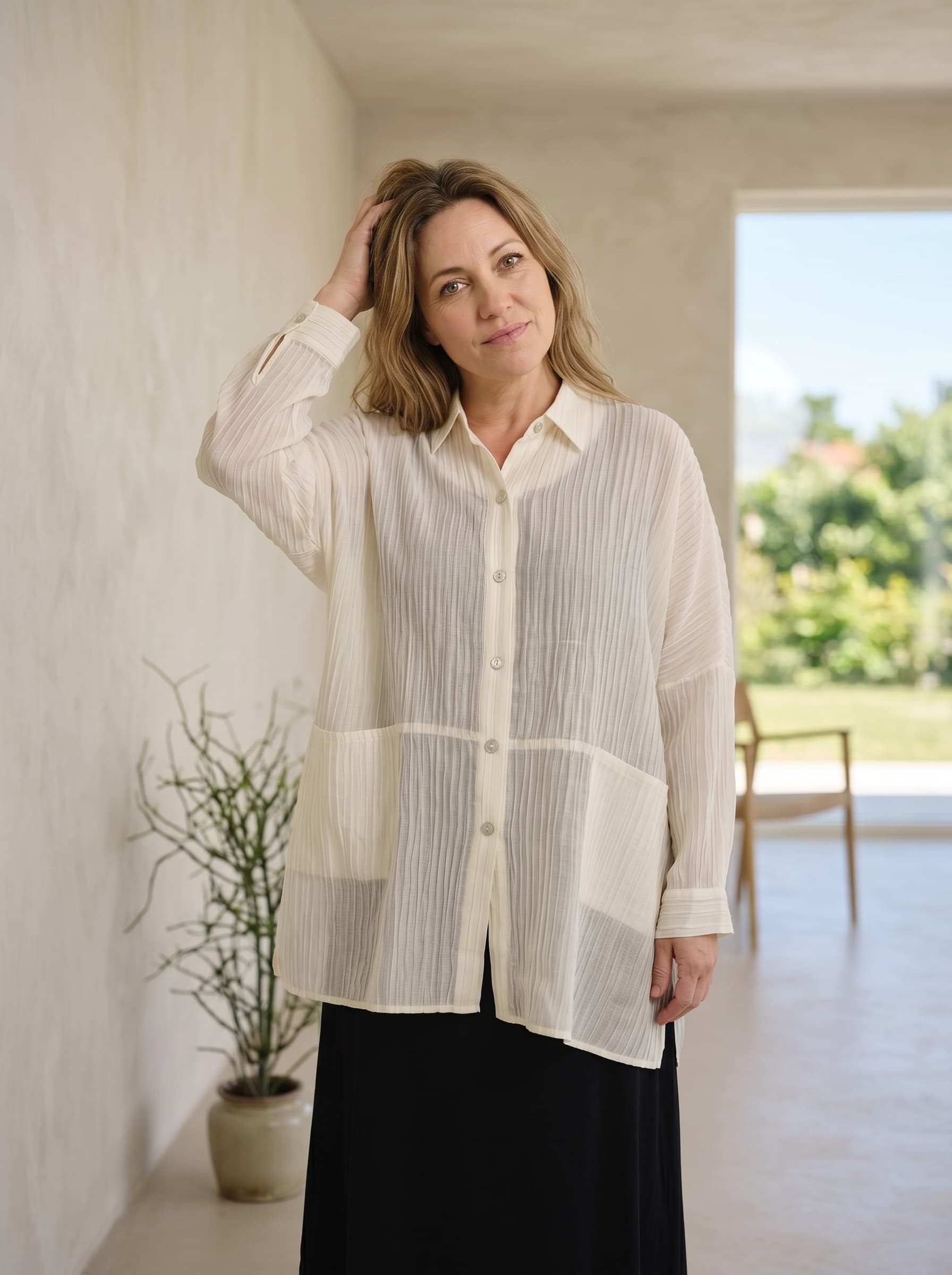 Camicia in Viscosa Plissè — immagine 4