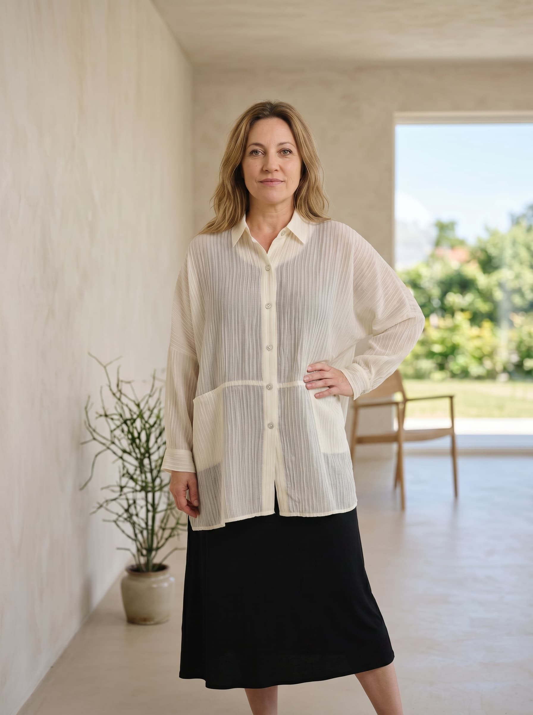 Camicia in Viscosa Plissè — immagine 3