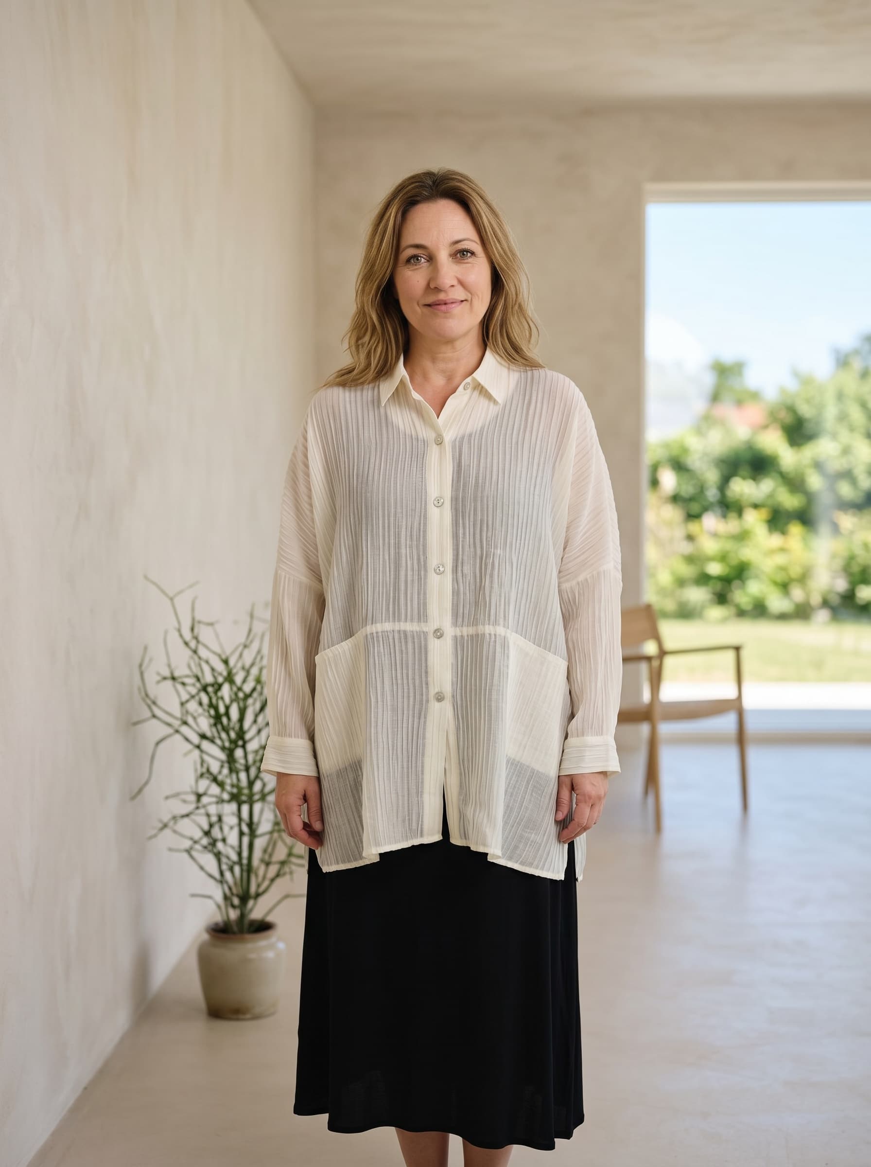 Camicia in Viscosa Plissè — immagine 2