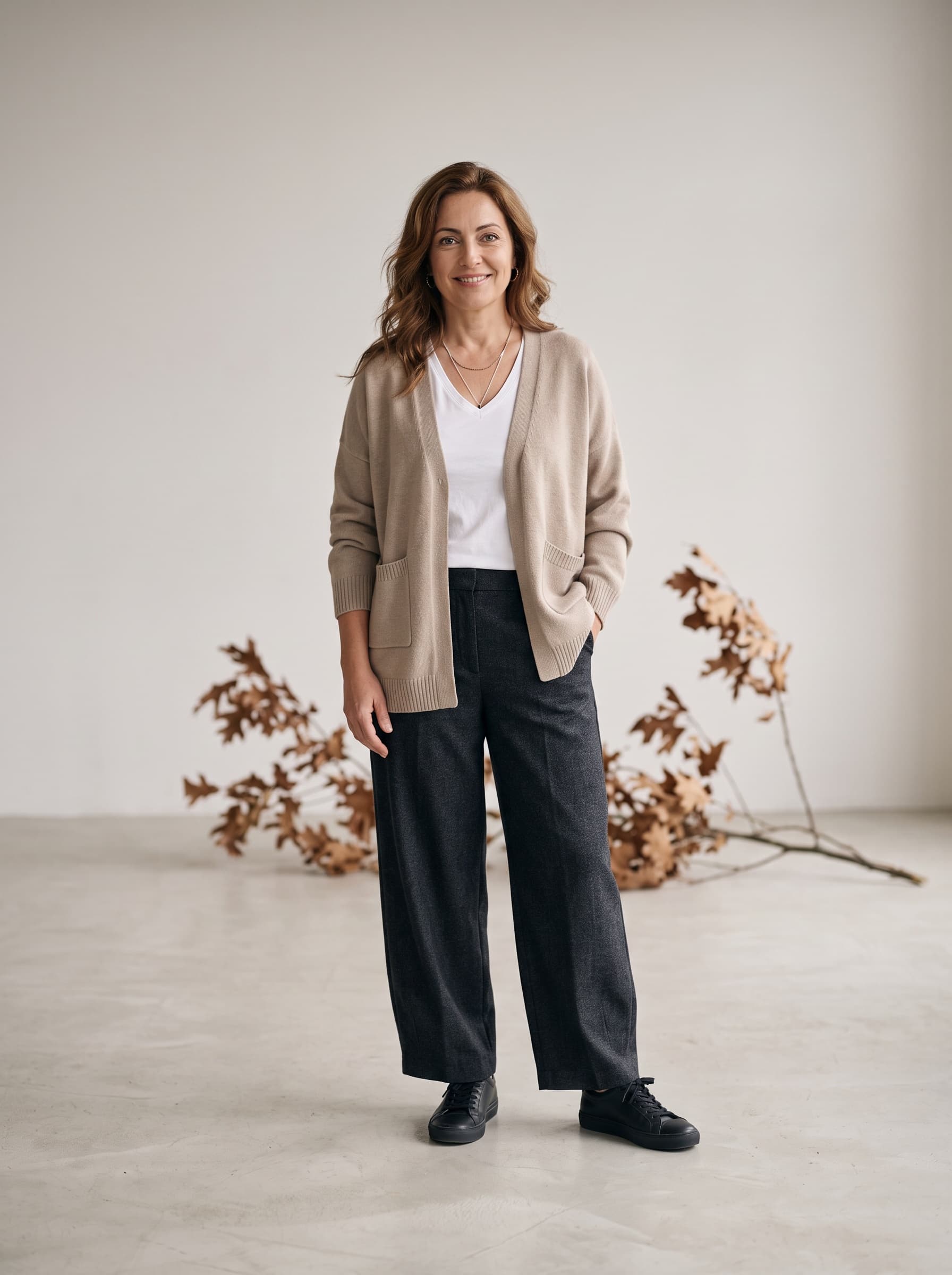 Cardigan Aperto Beige — immagine 1