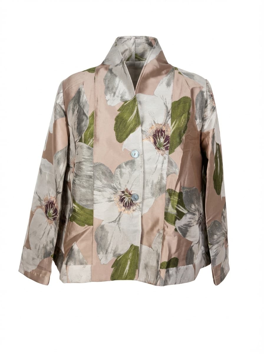 Giacca in Jacquard Floreale Rosa — immagine 3