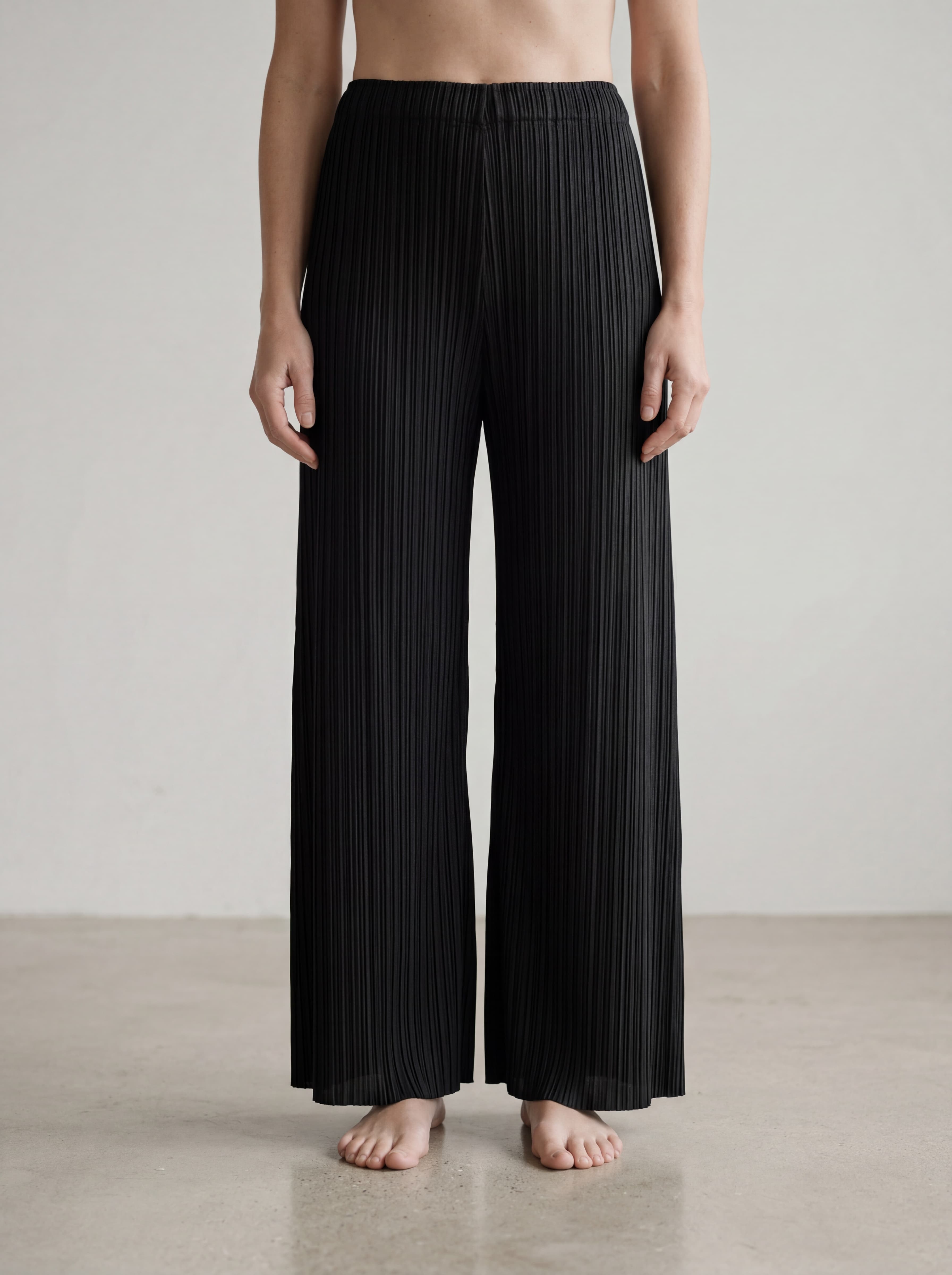 Pantalone Palazzo Plisse Nero — immagine 1