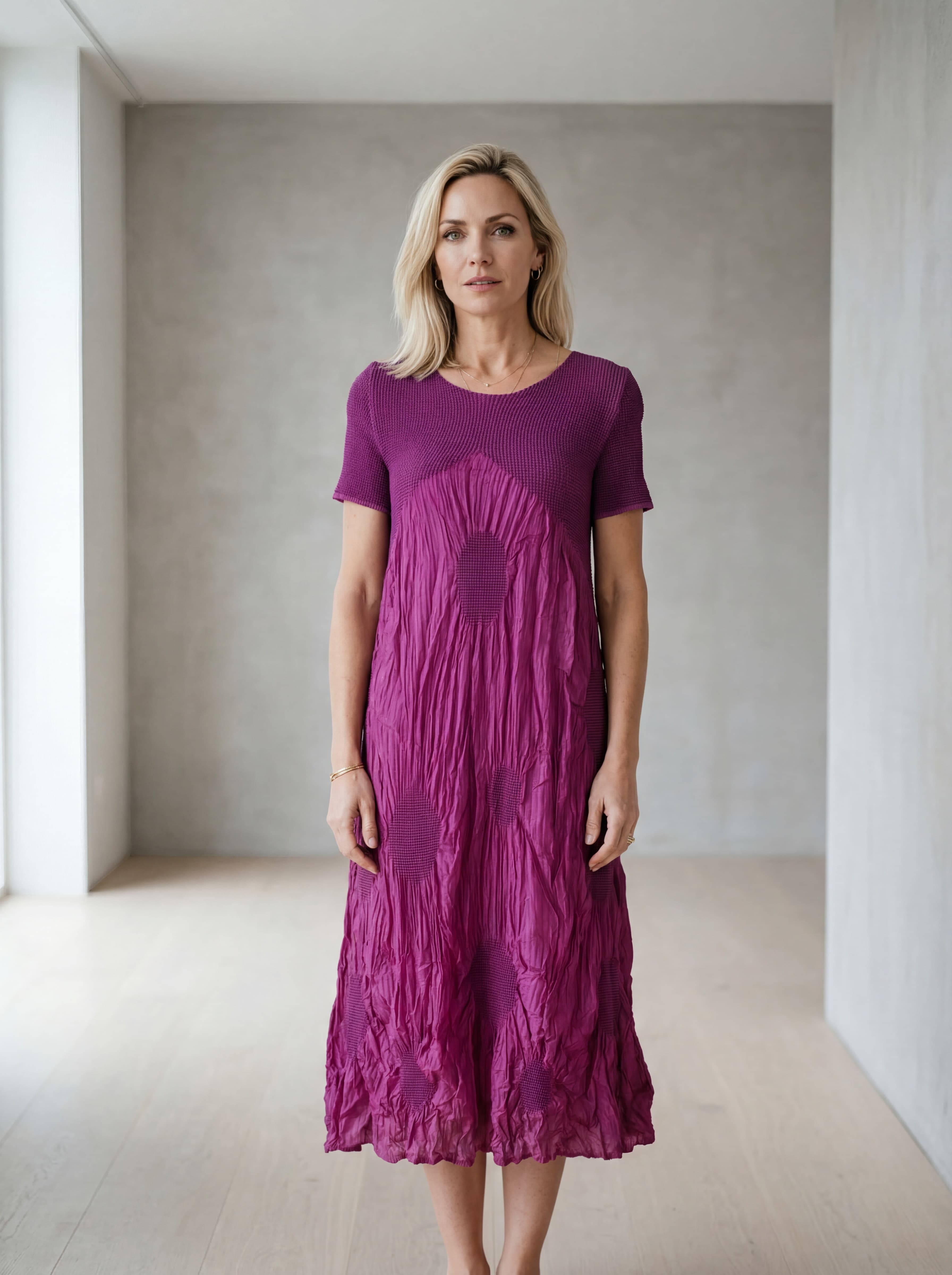 Abito Chiffon con Dettagli Plissettati — immagine 2