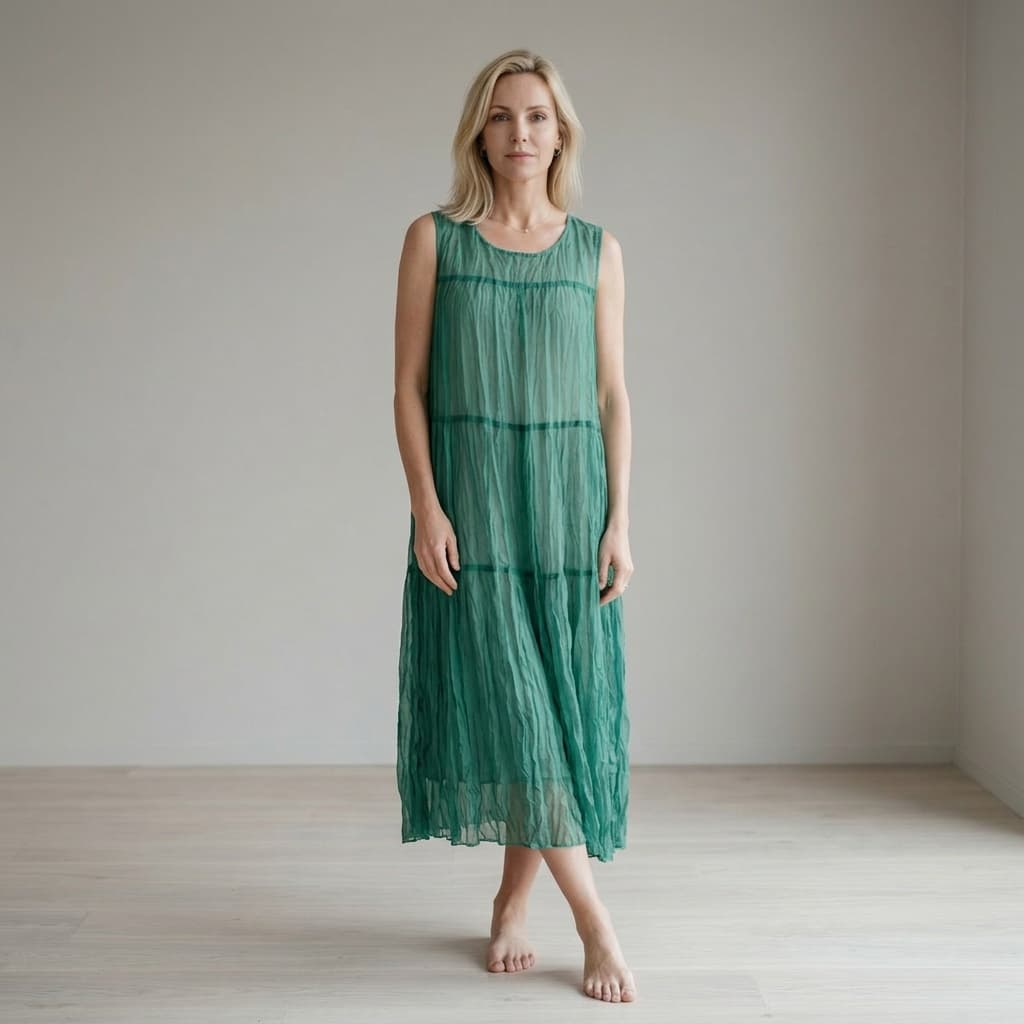 Abito Chiffon Doppiato Bicolor — immagine 1