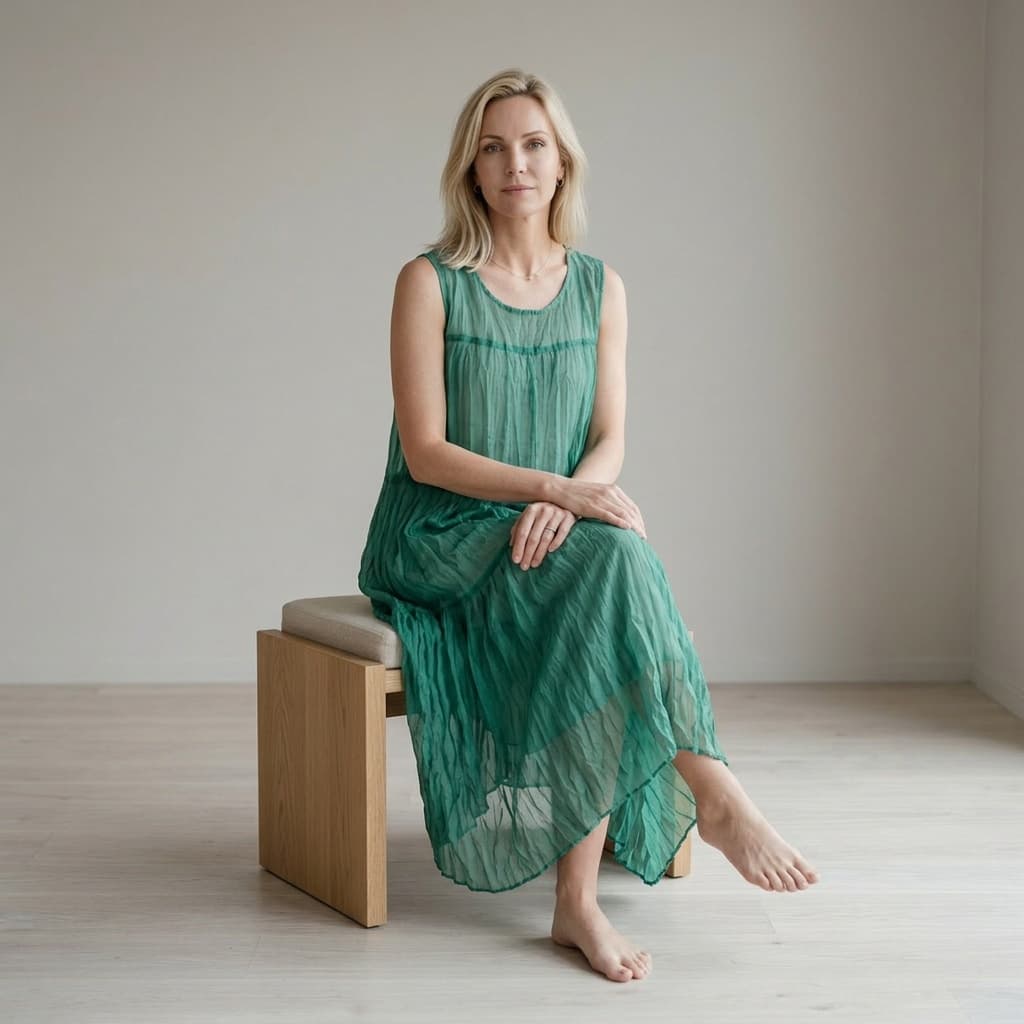 Abito Chiffon Doppiato Bicolor — immagine 3