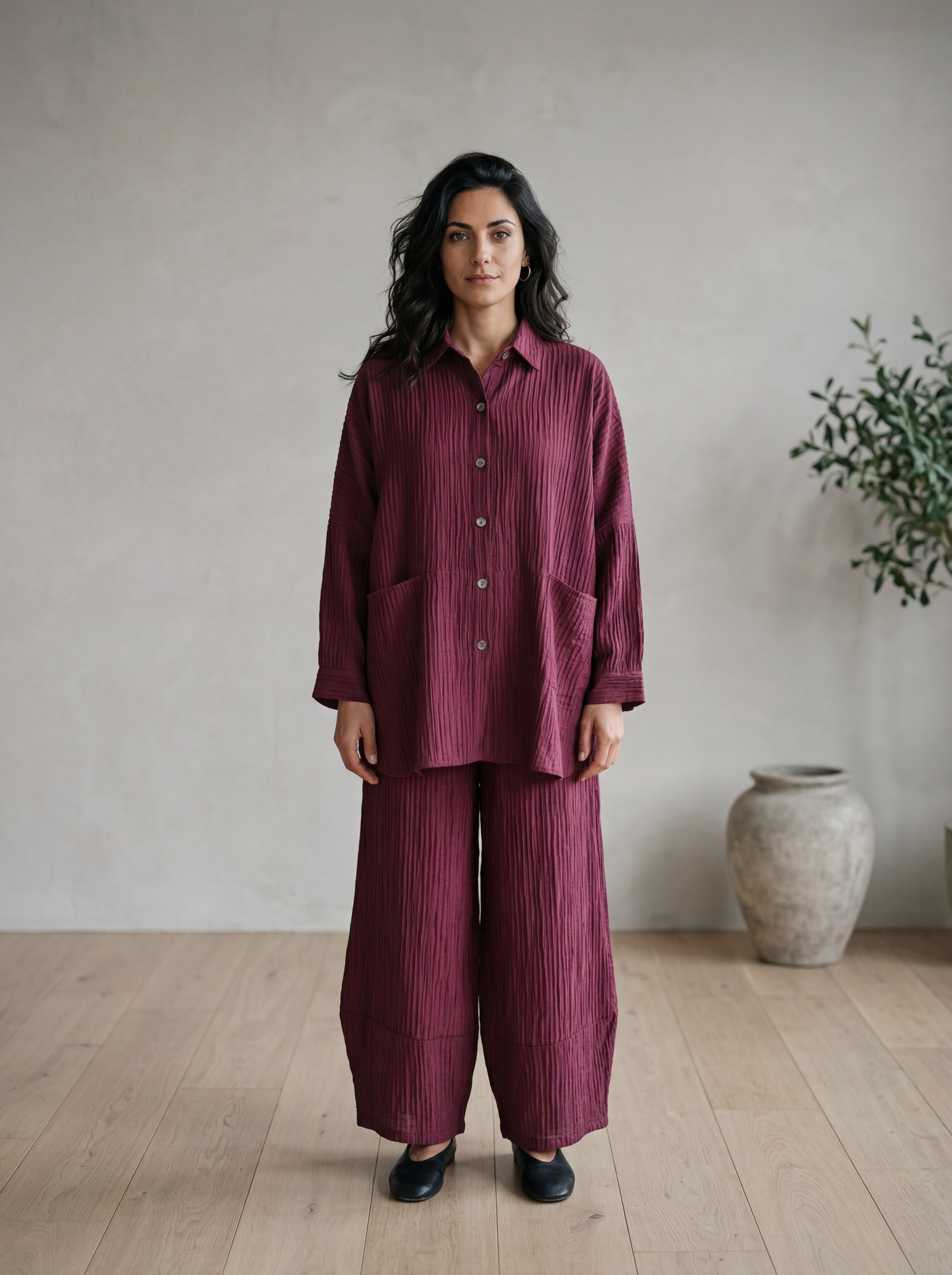 Camicia Onesize in Viscosa Plissettata — immagine 1