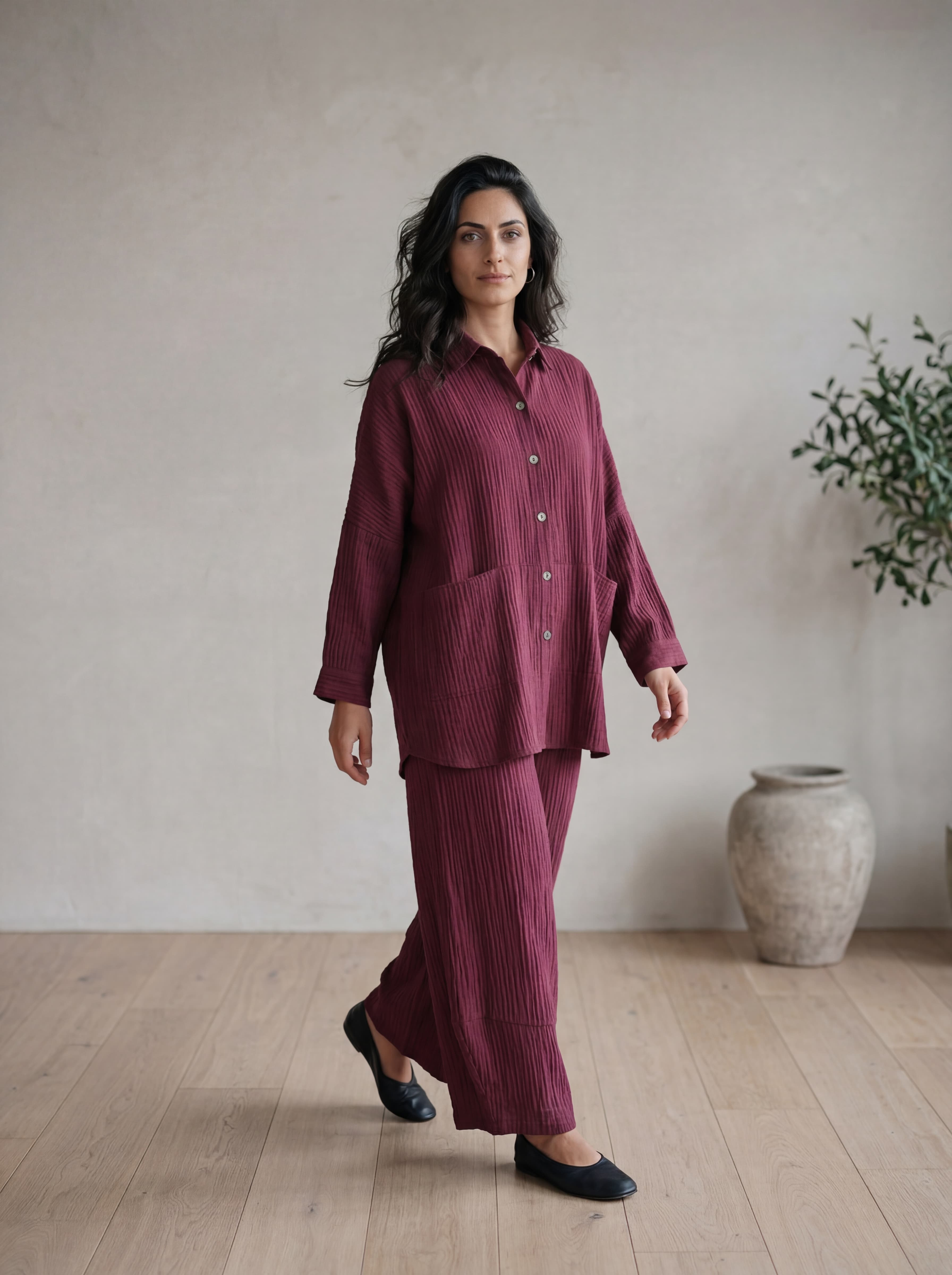 Camicia Onesize in Viscosa Plissettata — immagine 2
