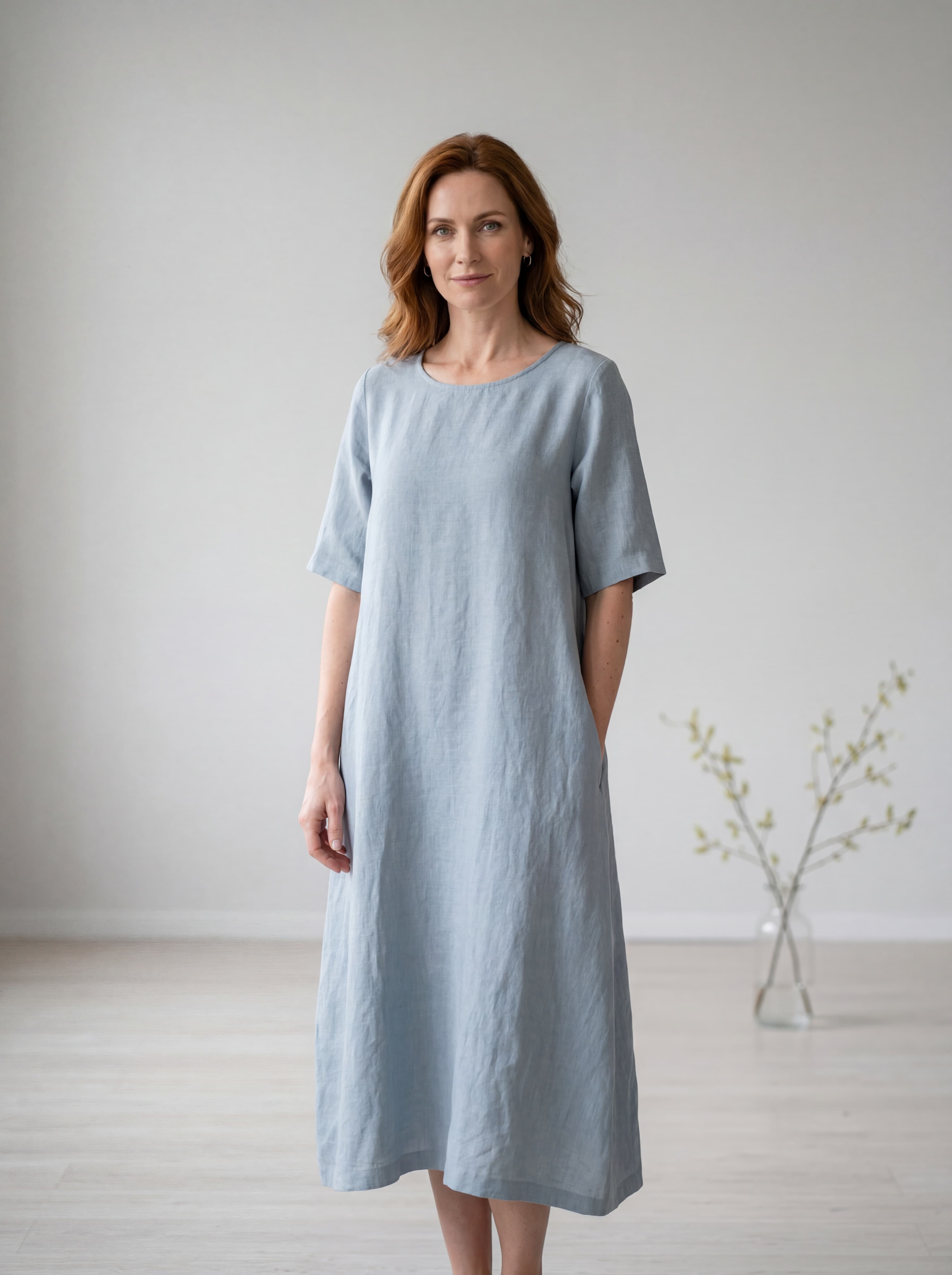 Abito in Lino Cangiante Azzurro — immagine 1