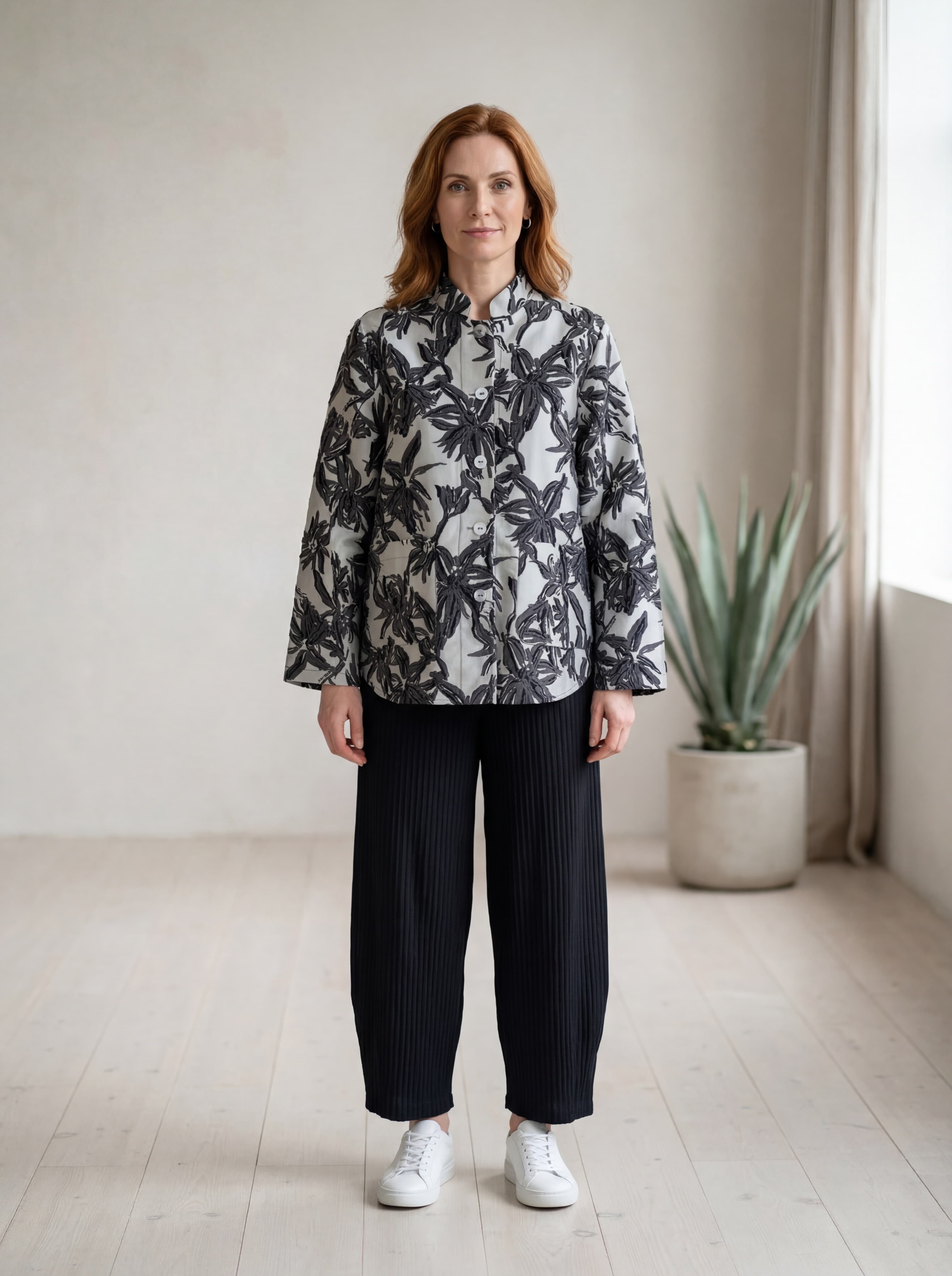 Giacca Jacquard in Stile Botanico — immagine 2