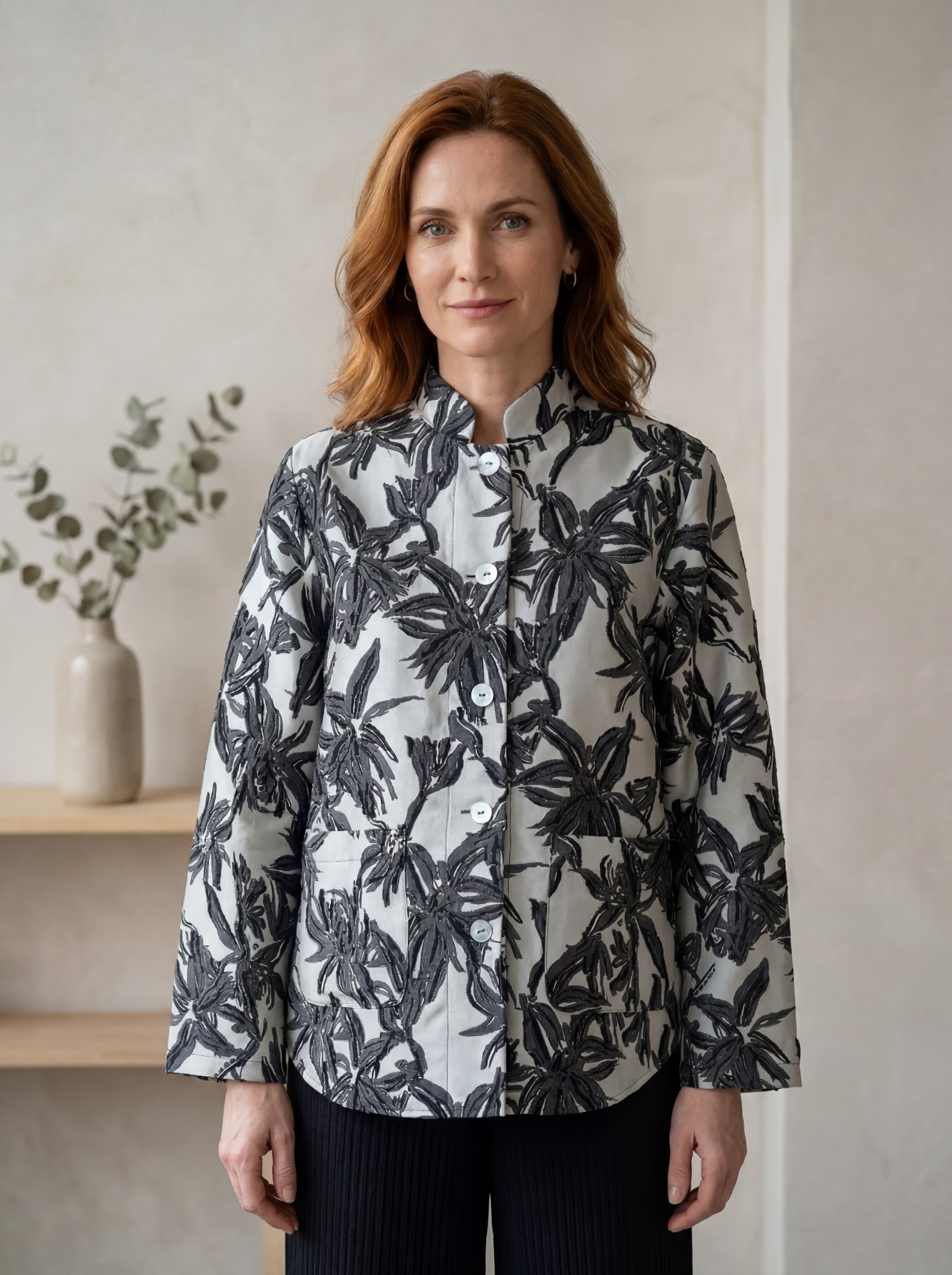 Giacca Jacquard in Stile Botanico — immagine 1
