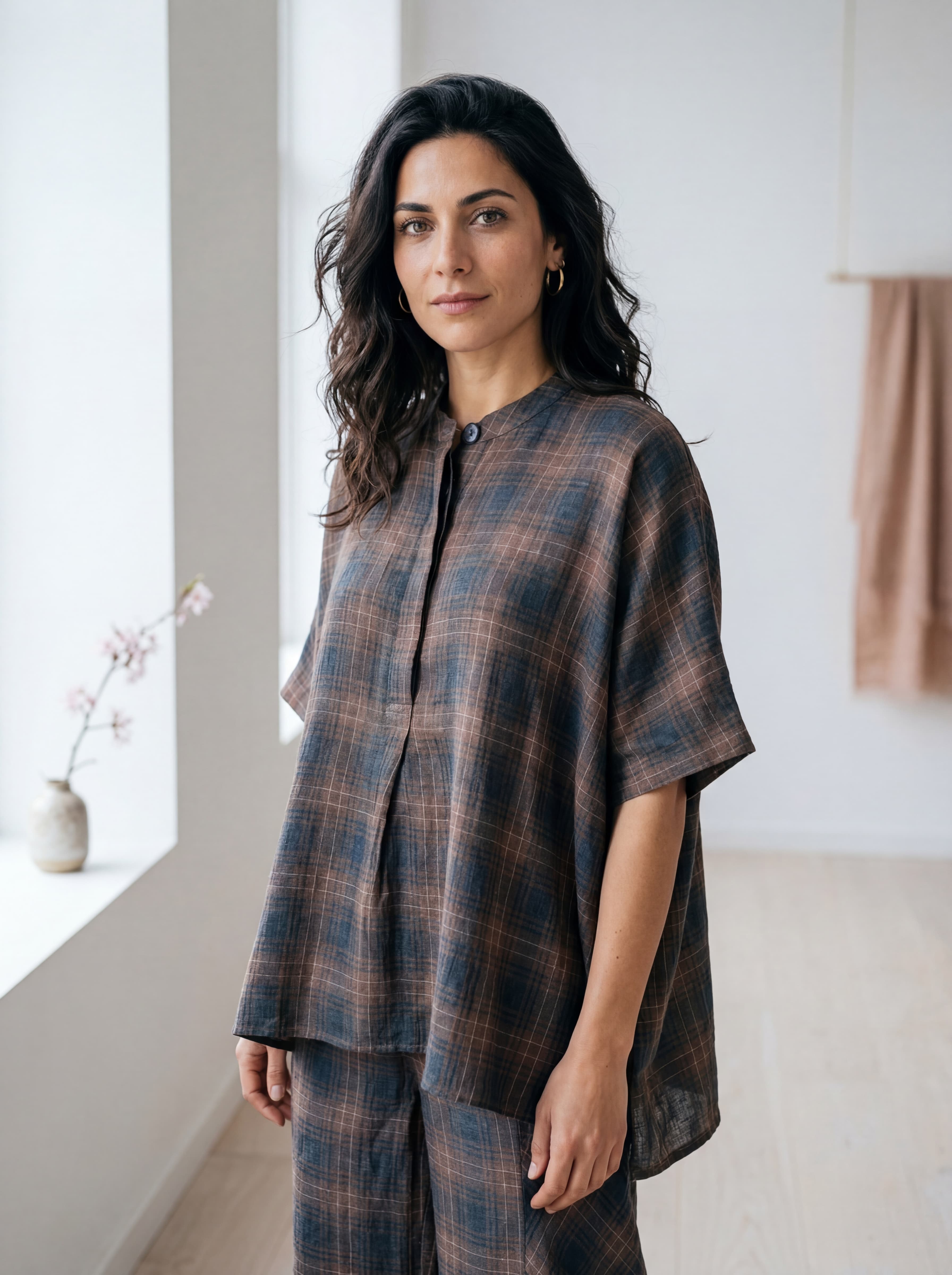Casacca in Lino a Quadri — immagine 1