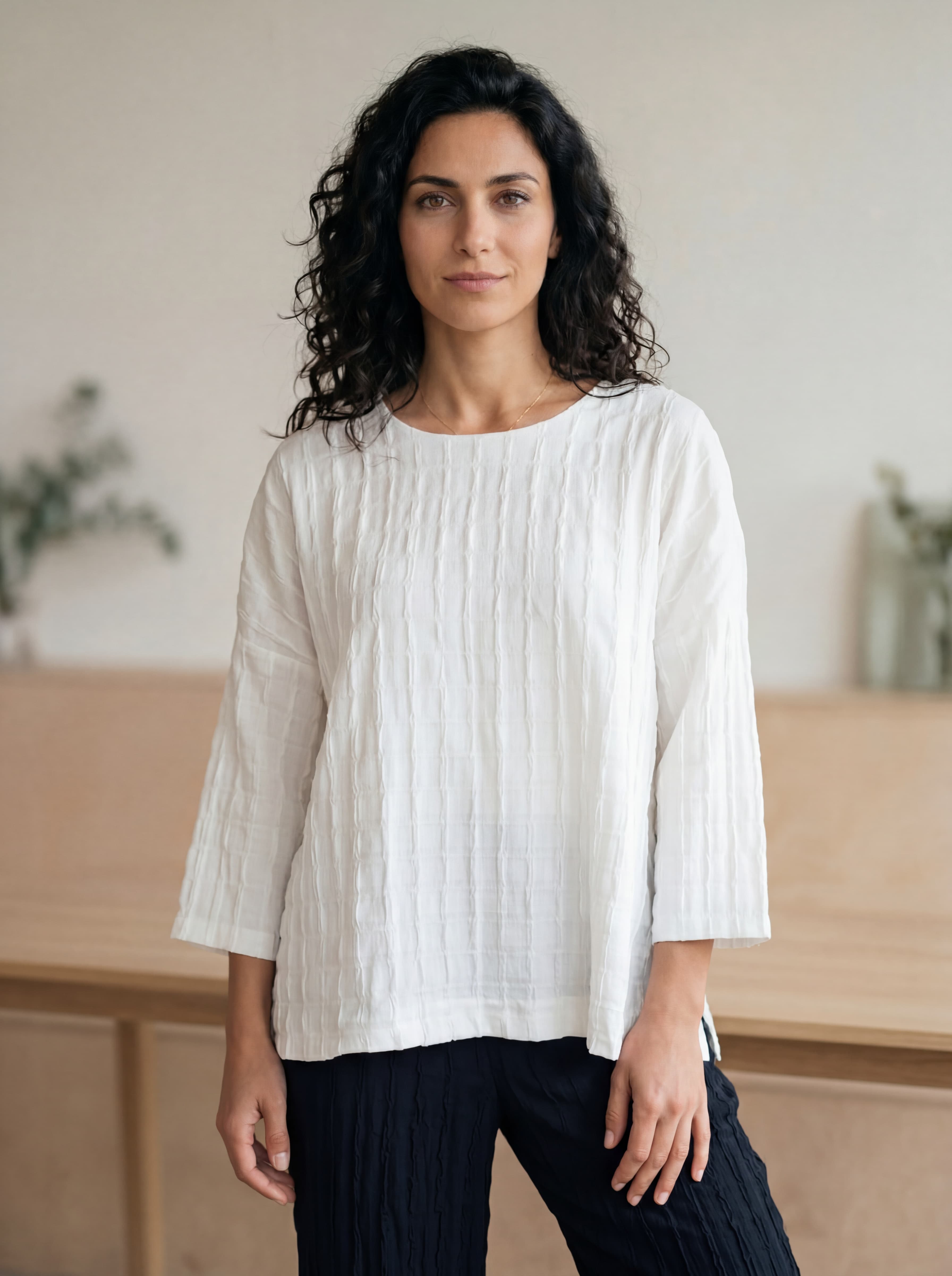 Casacca in Cotone Elasticizzato con Lavorazione 3D — immagine 1