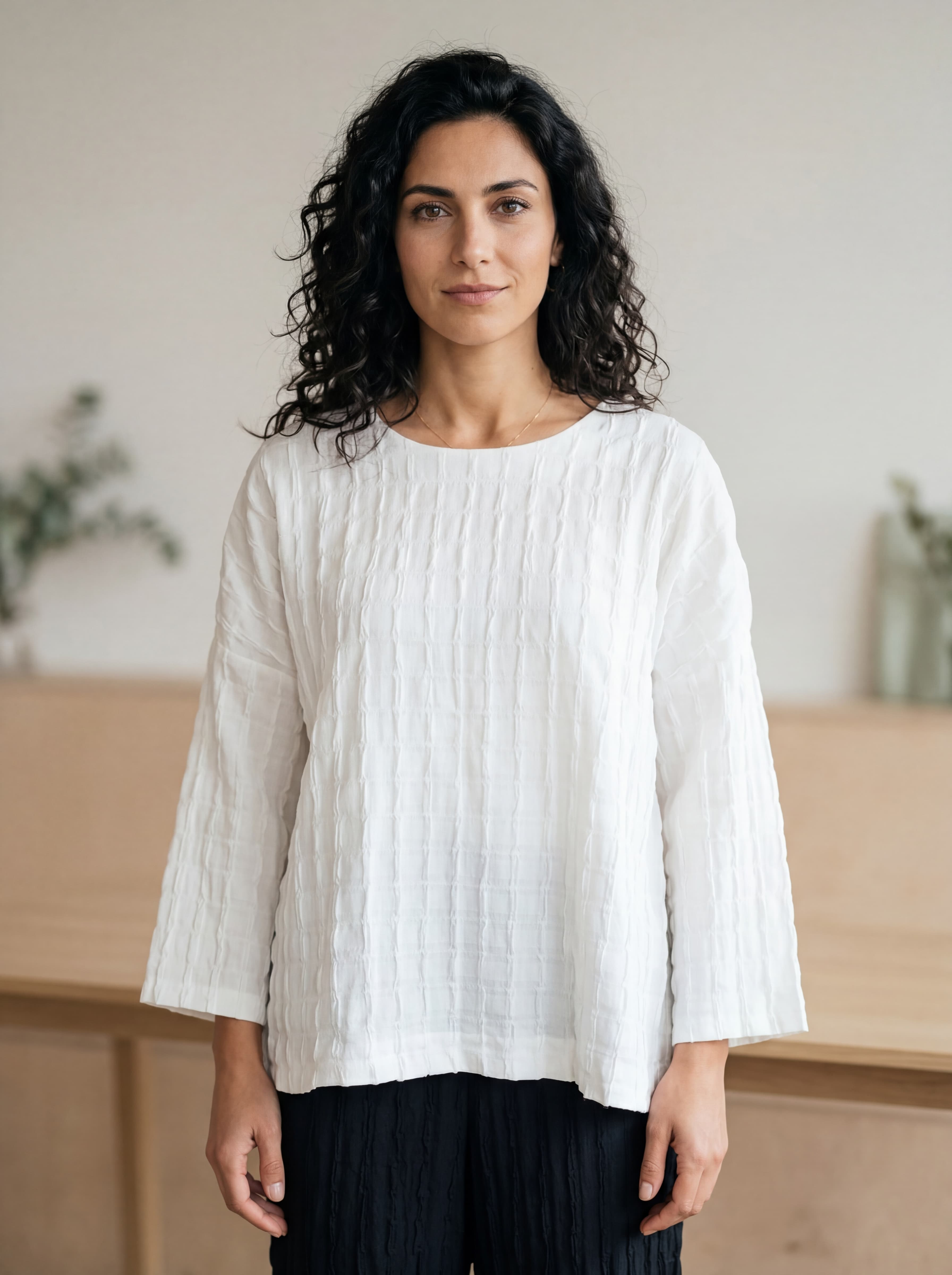 Casacca in Cotone Elasticizzato con Lavorazione 3D — immagine 2