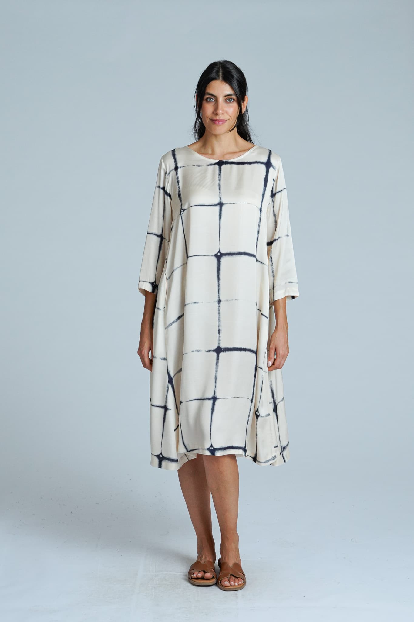 Abito Midi in Viscosa con Stampa Shibori — immagine 1