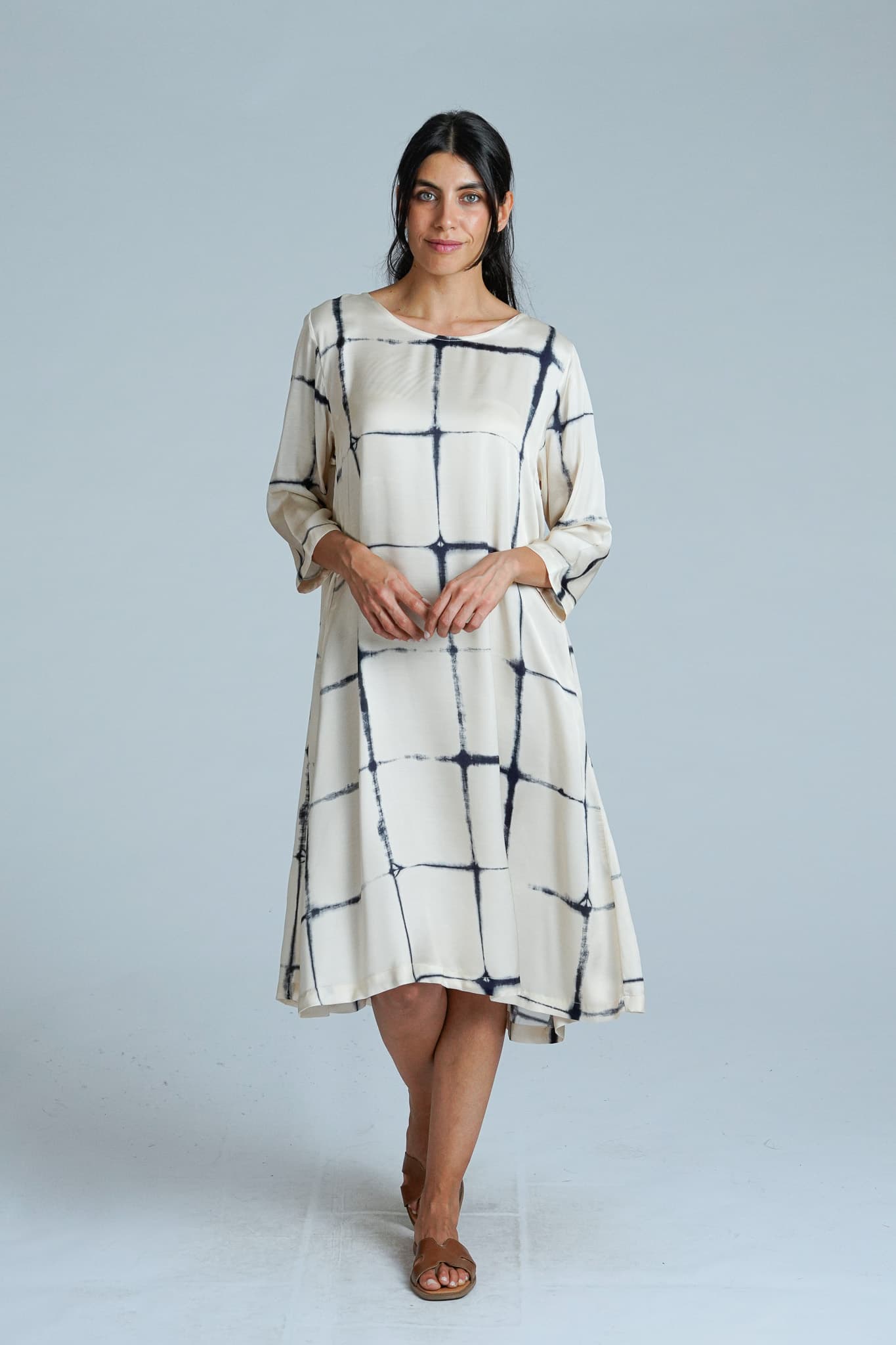 Abito Midi in Viscosa con Stampa Shibori — immagine 3