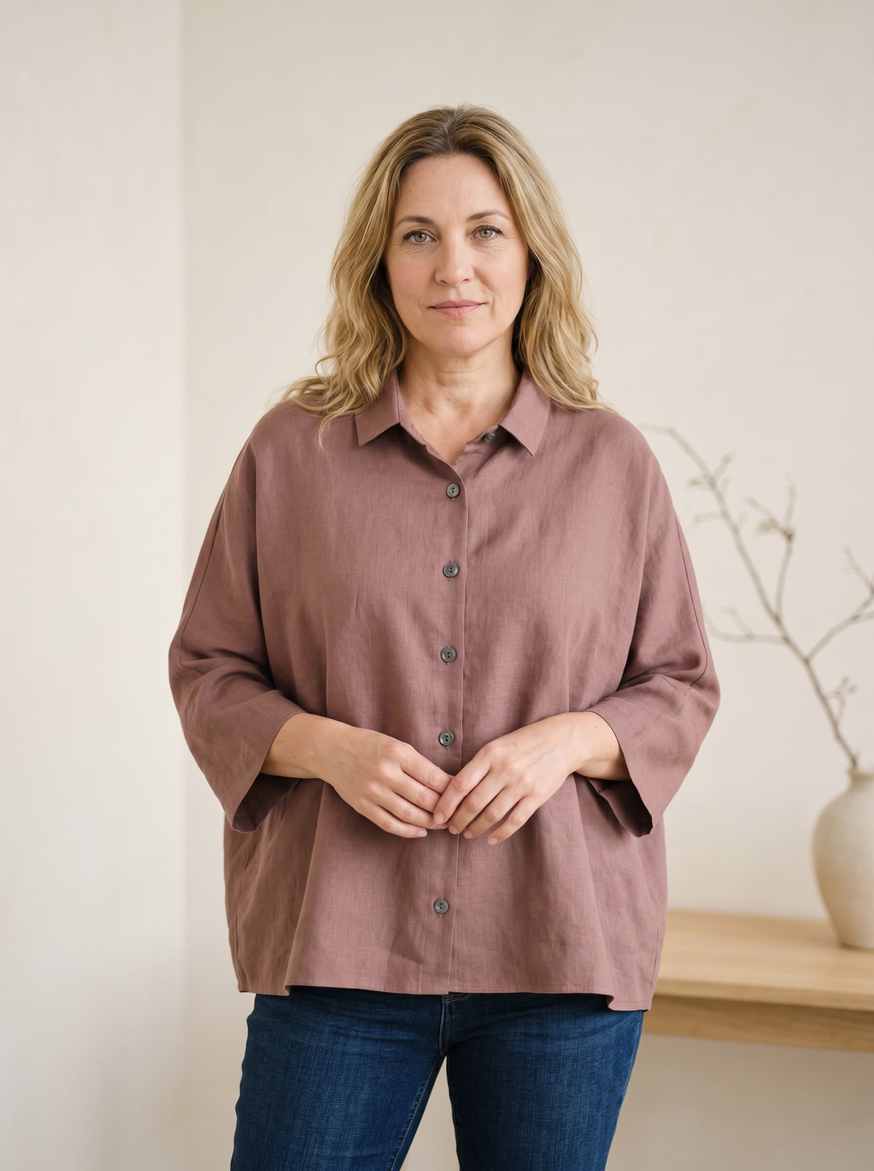 Camicia in Lino Marrone — immagine 1