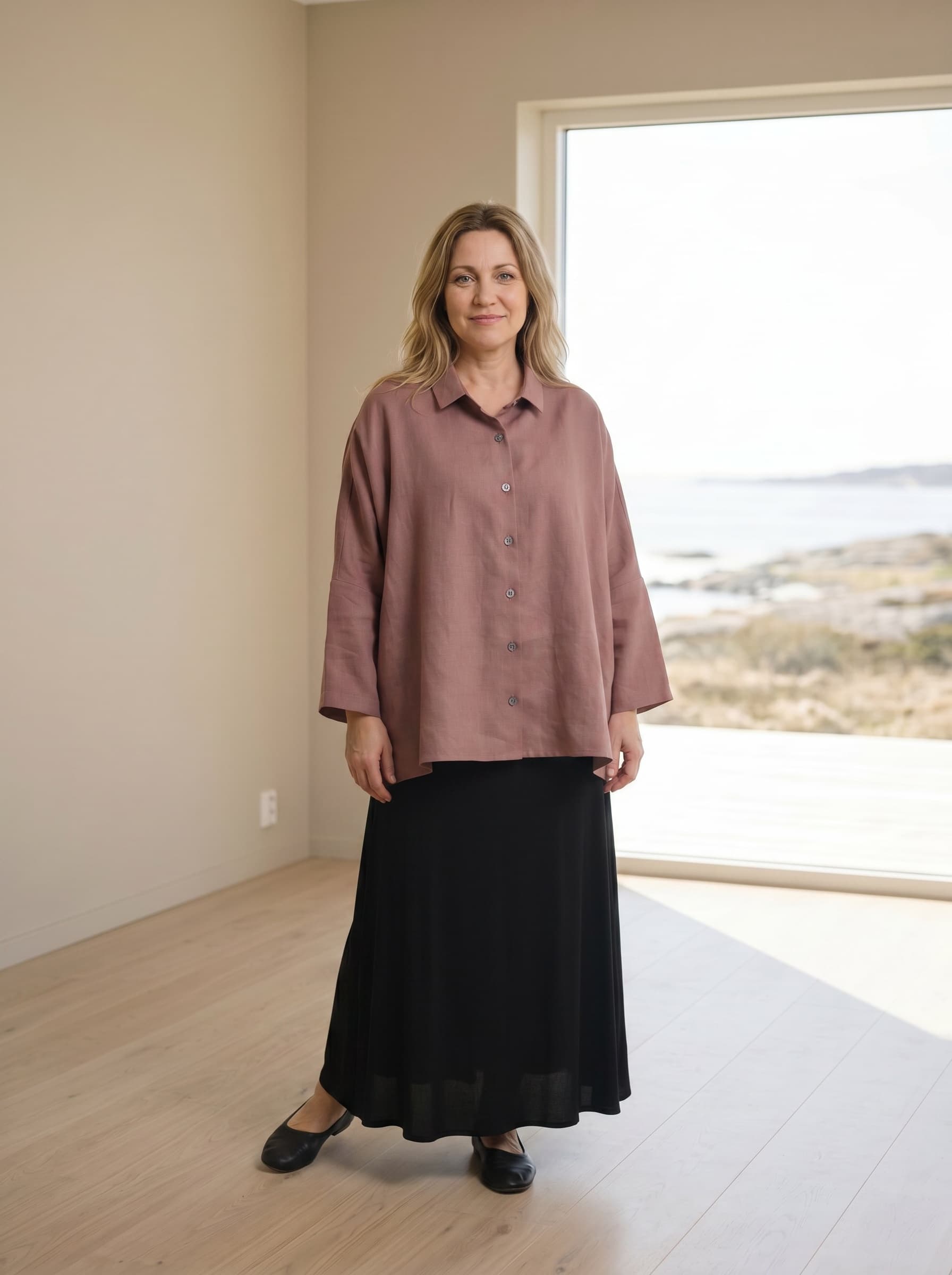 Camicia in Lino Marrone — immagine 2