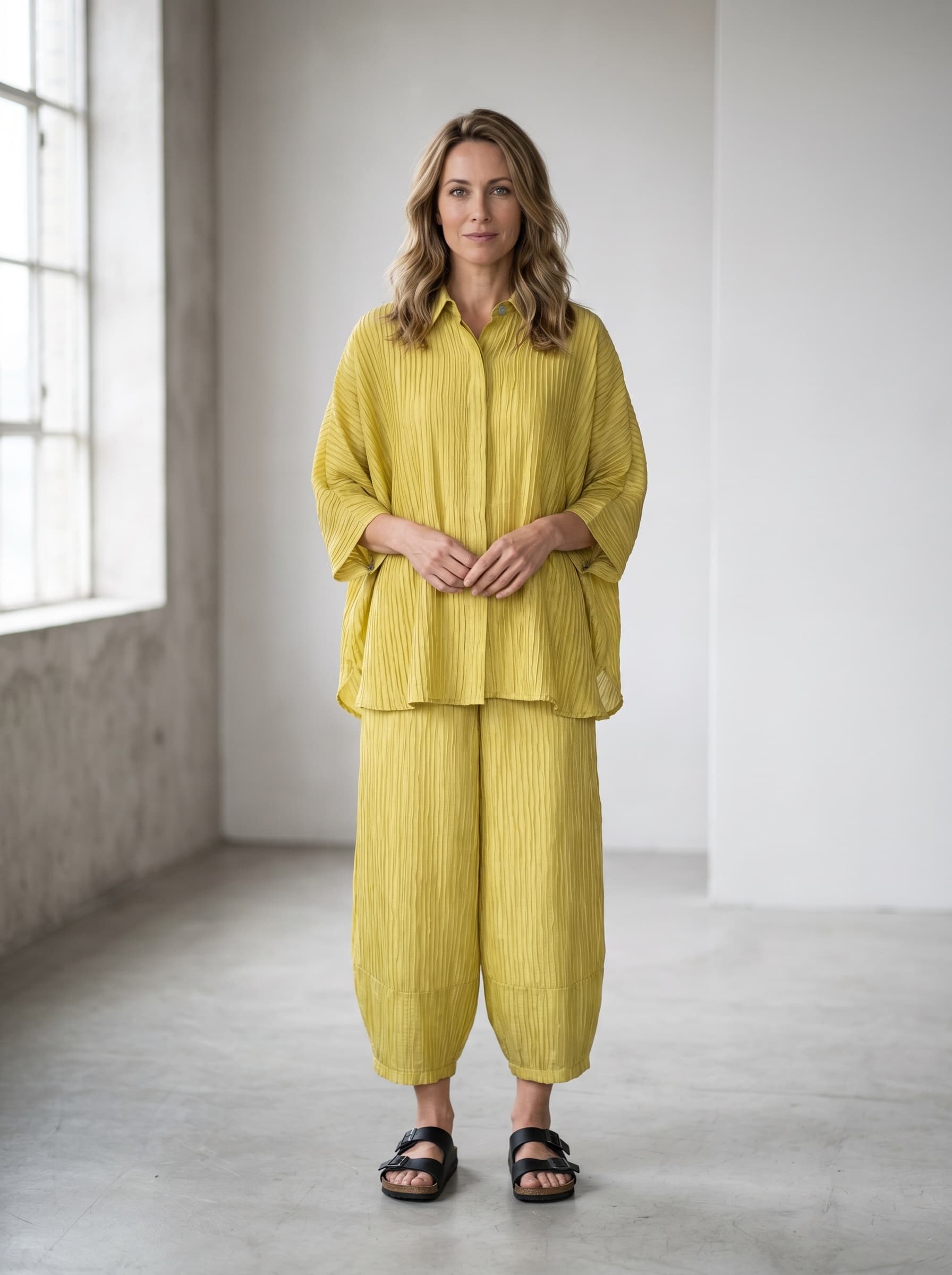 Camicia Oversize in Viscosa Plissettata — immagine 1