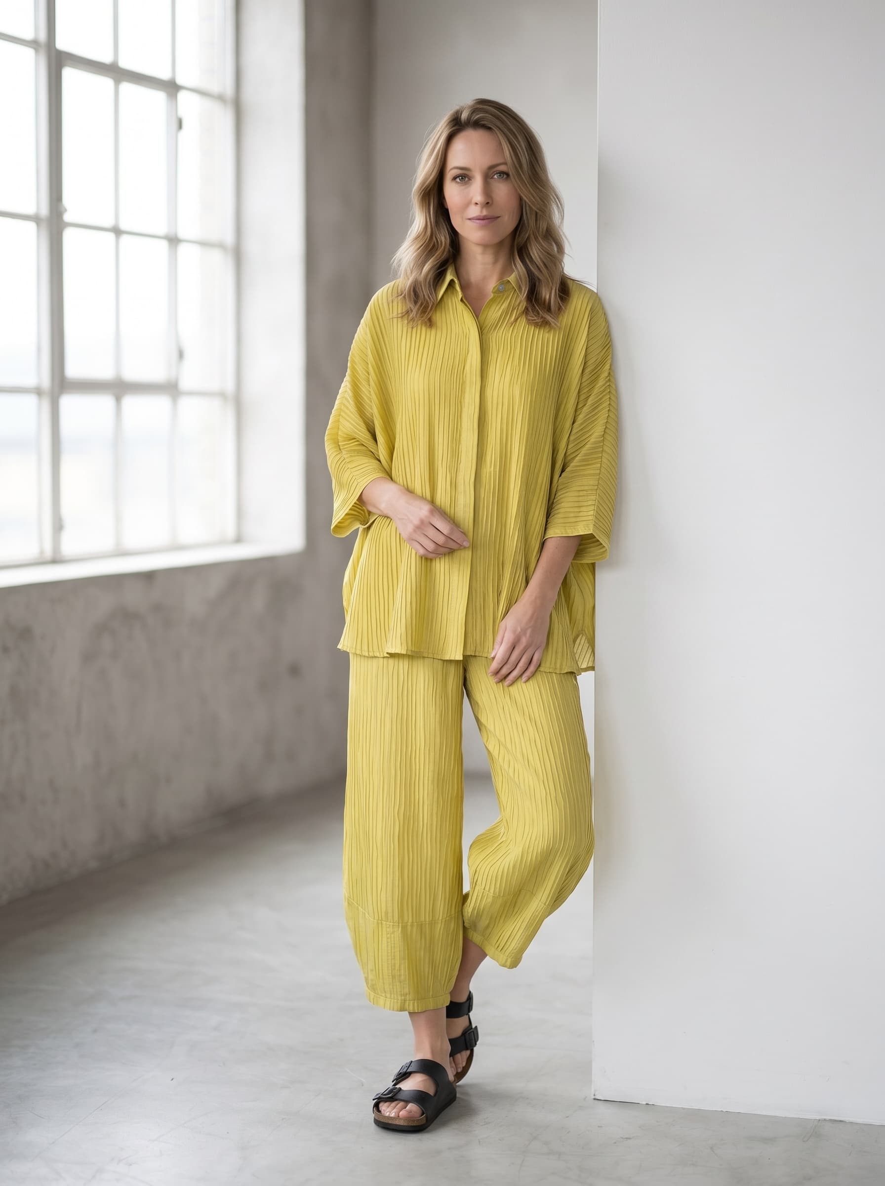 Camicia Oversize in Viscosa Plissettata — immagine 2