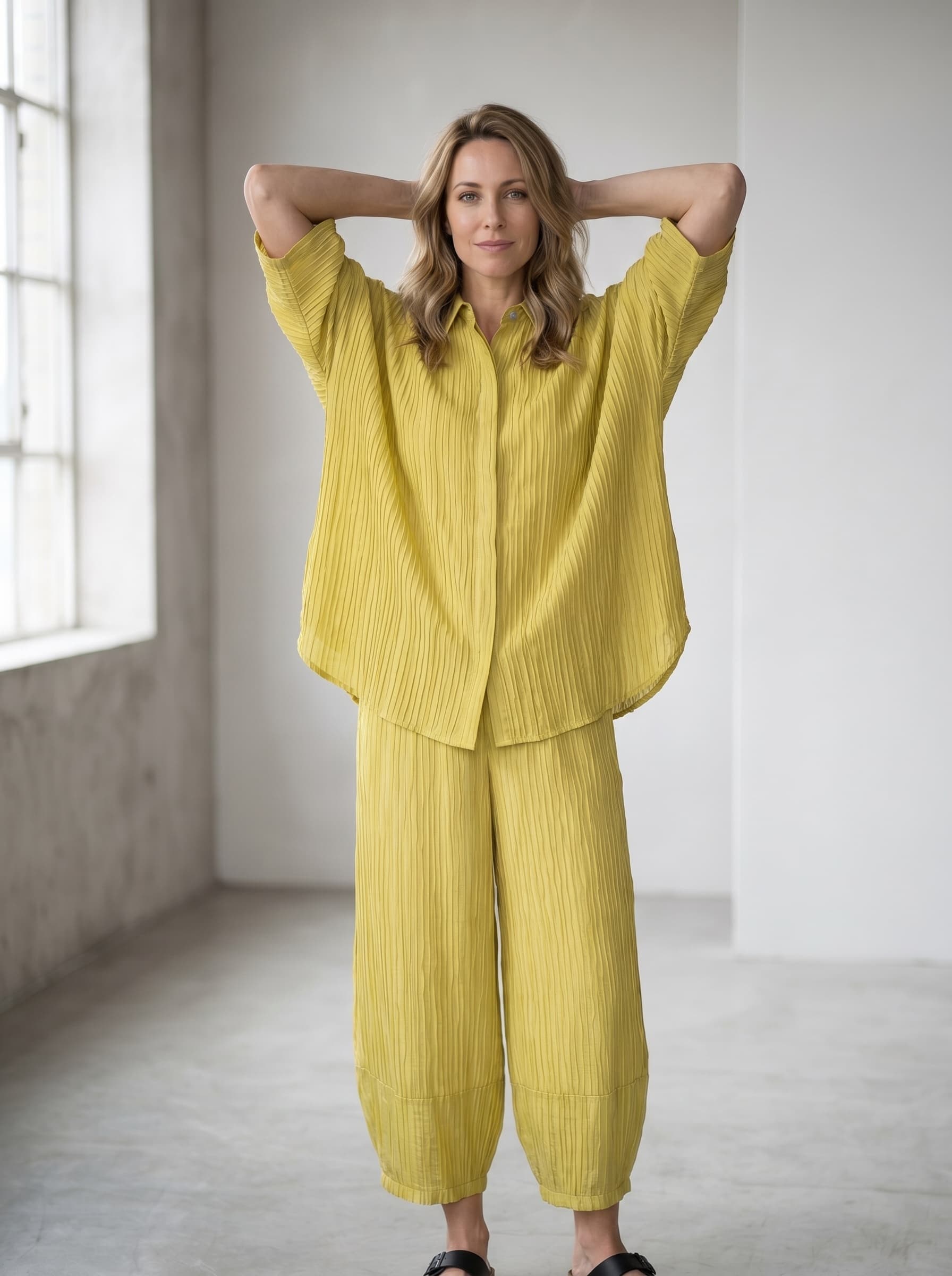 Camicia Oversize in Viscosa Plissettata — immagine 3