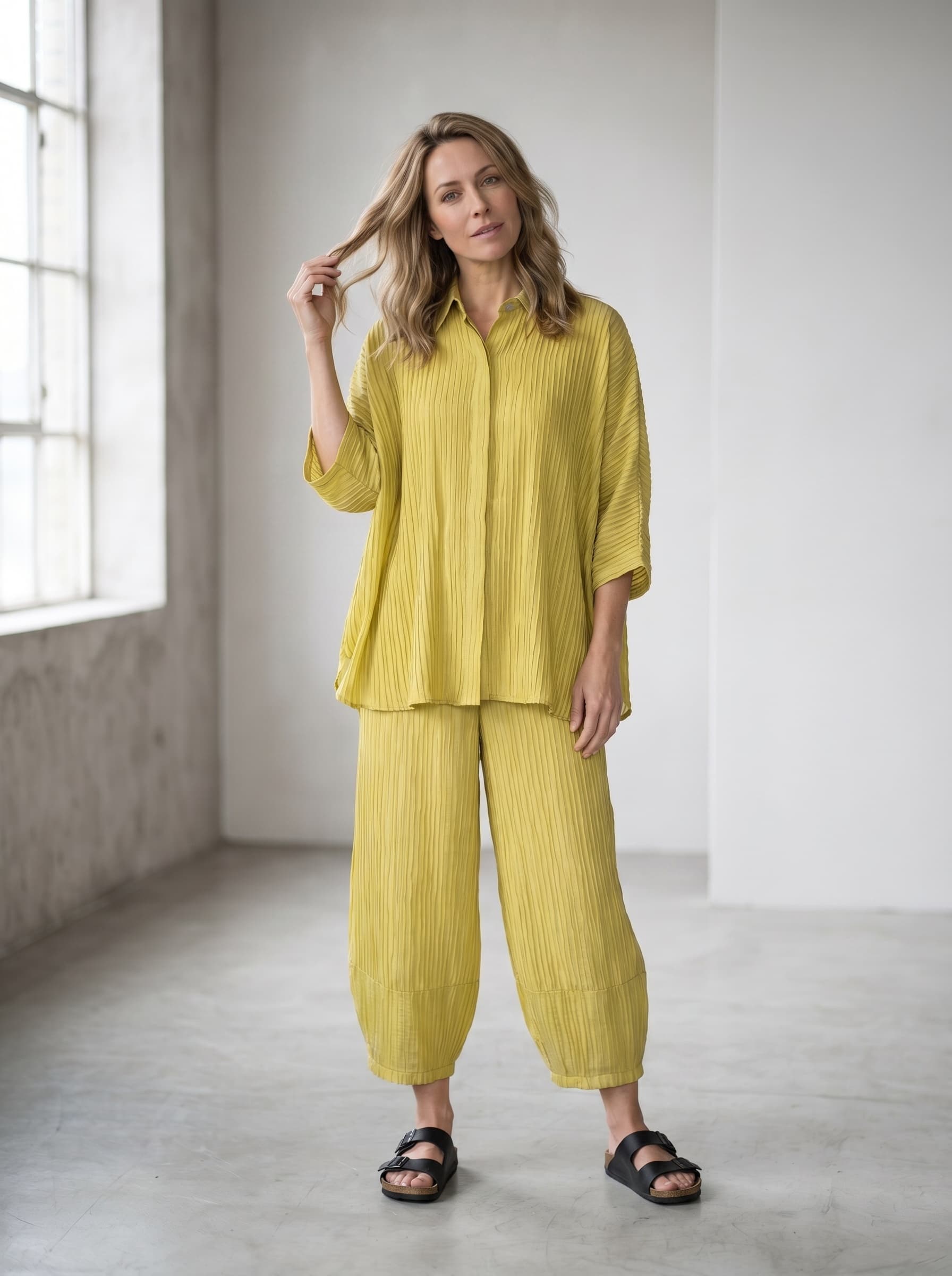 Camicia Oversize in Viscosa Plissettata — immagine 4