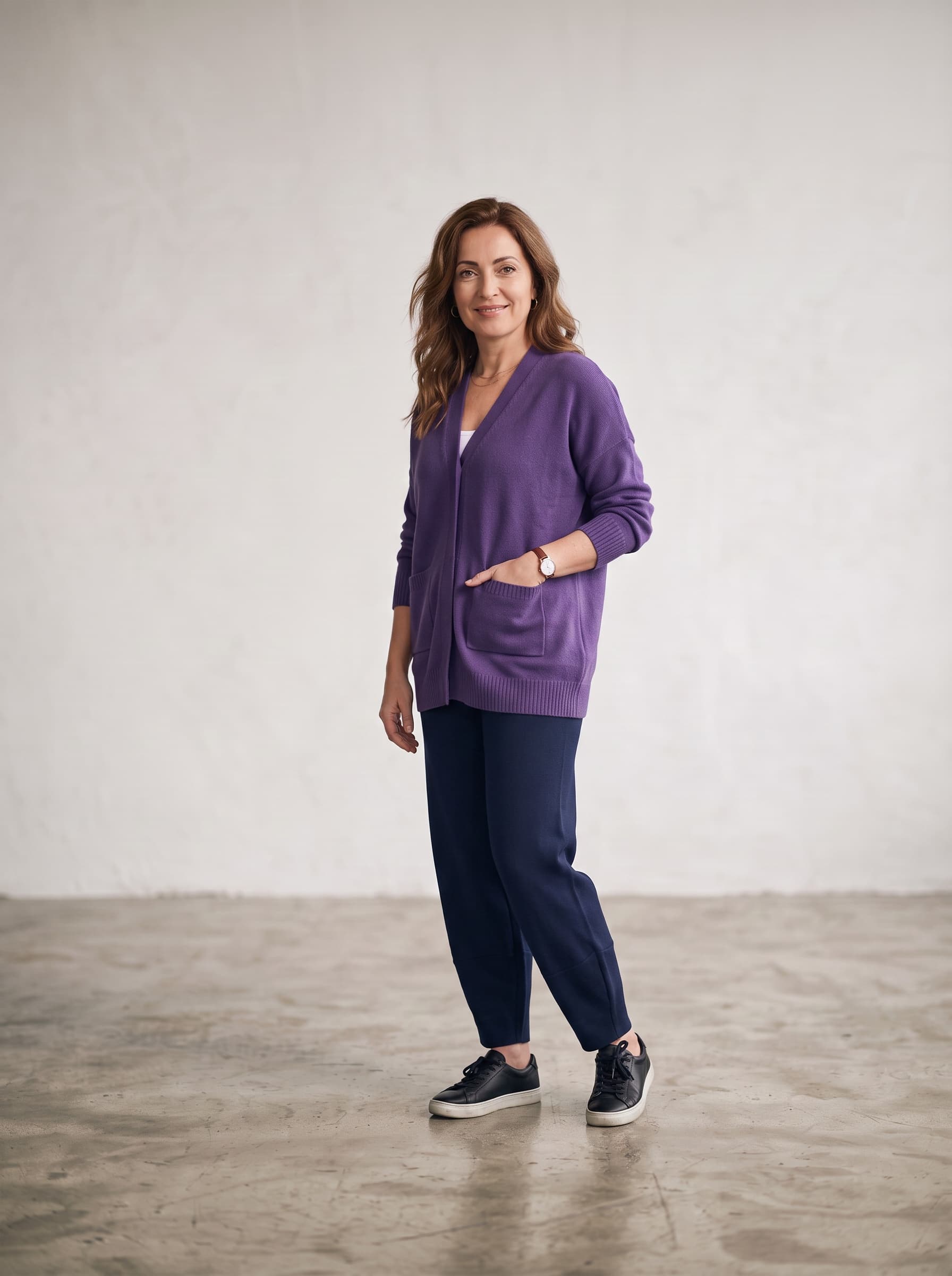 Cardigan Aperto Viola — immagine 3