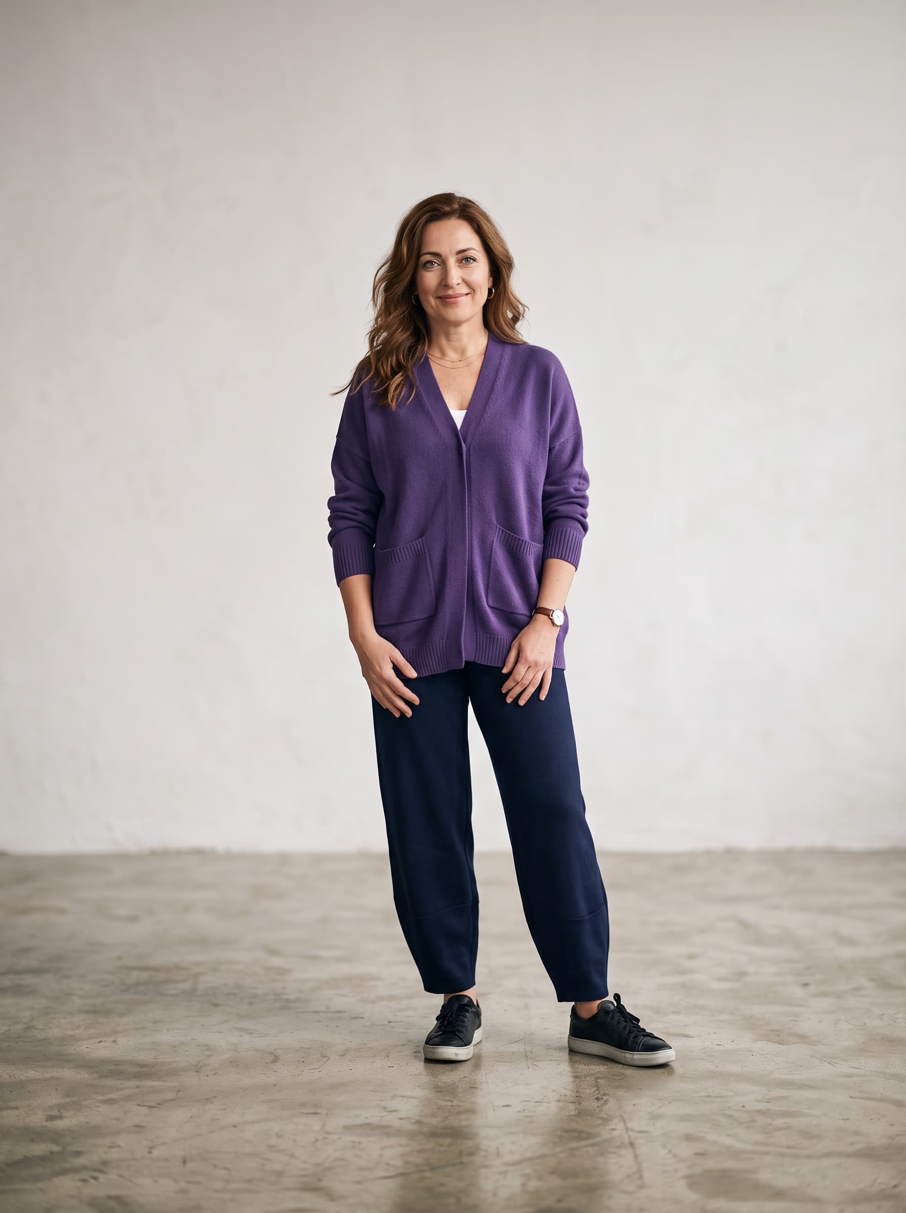 Cardigan Aperto Viola — immagine 1