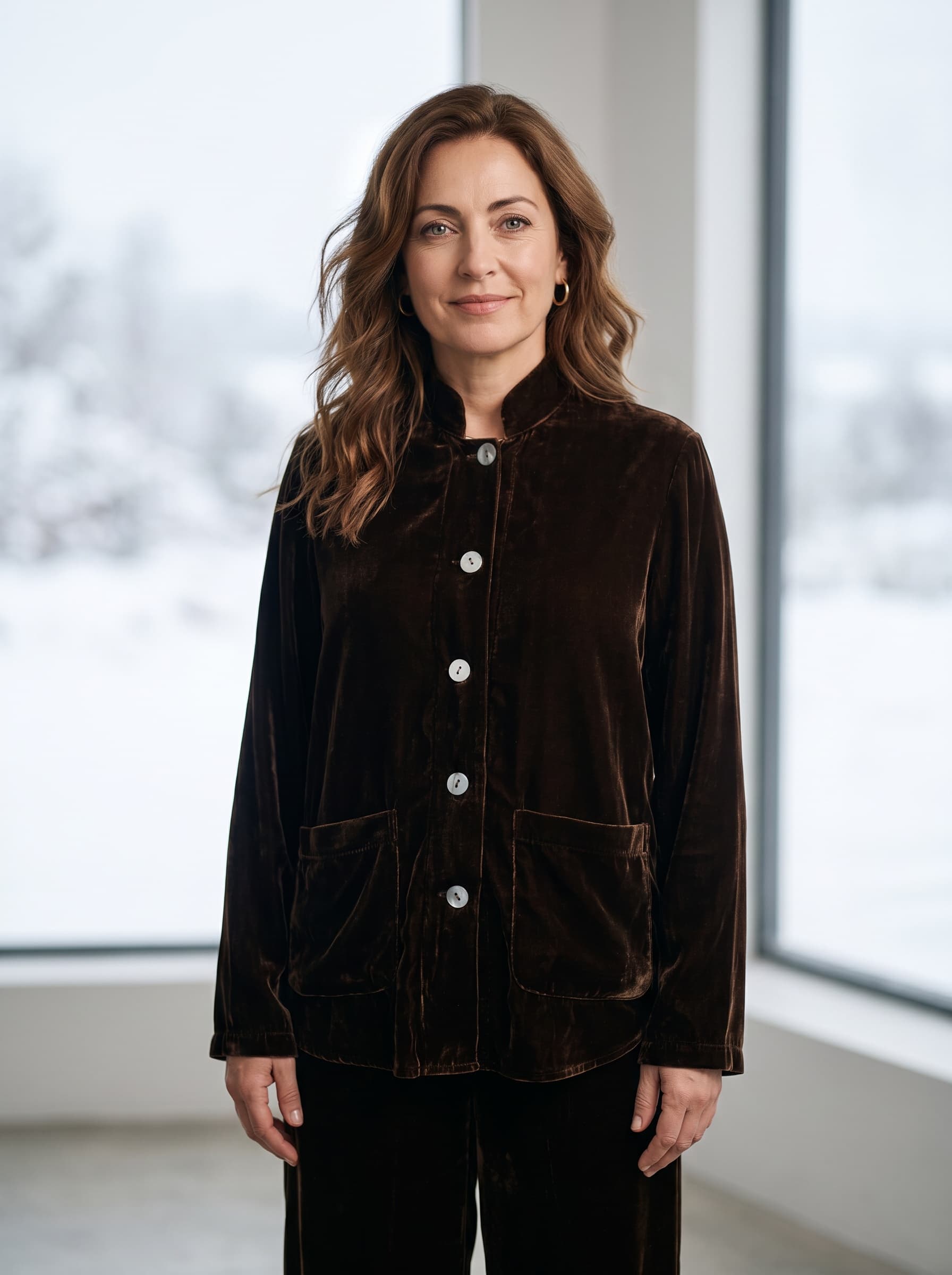 Camicia in Velluto Marrone — immagine 1