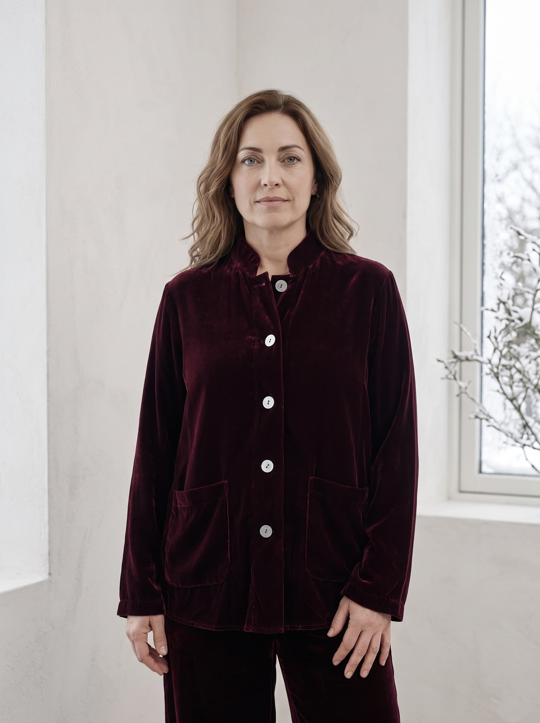 Camicia in Velluto Bordò — immagine 1