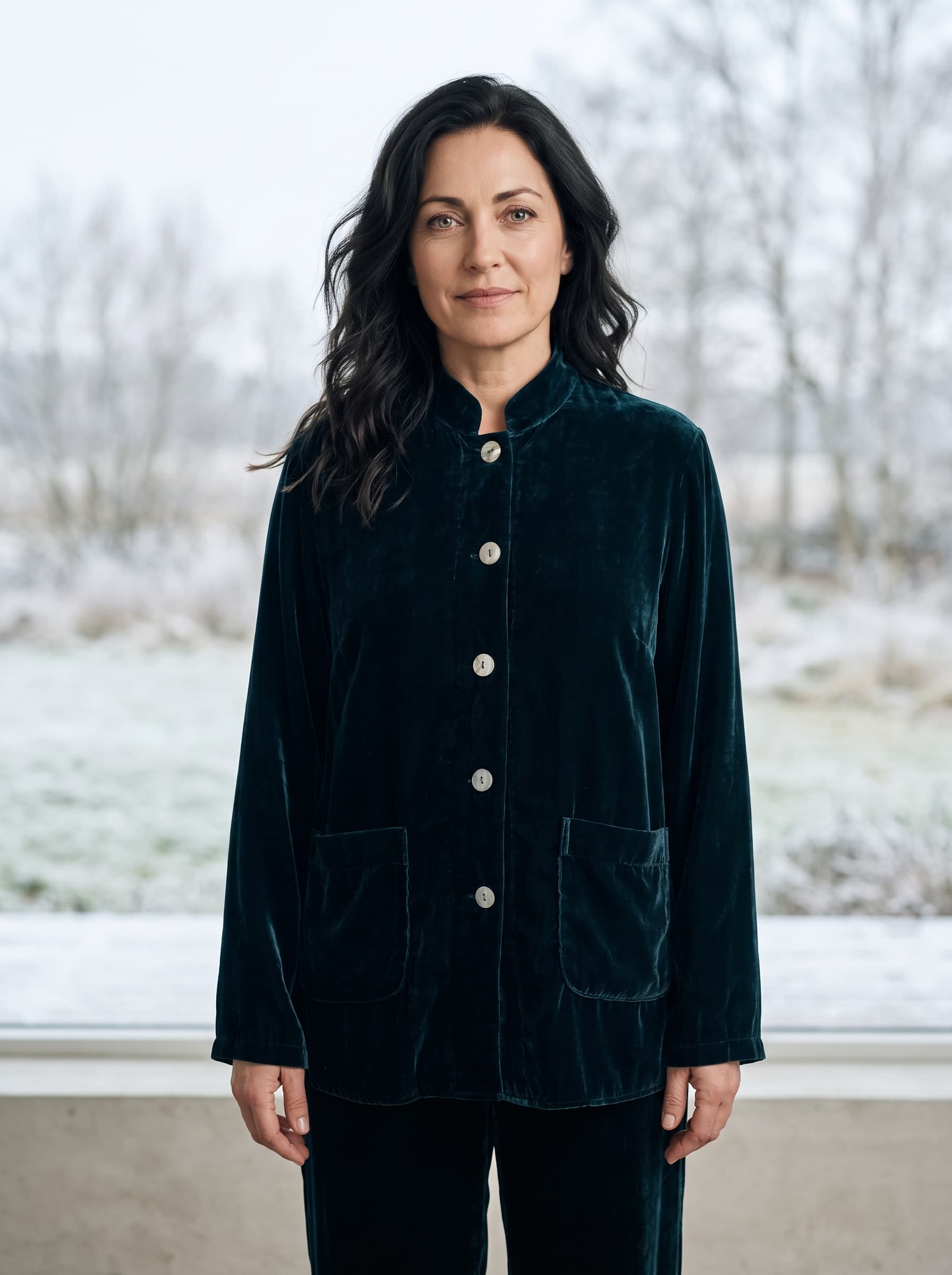 Camicia in Velluto Verde — immagine 1