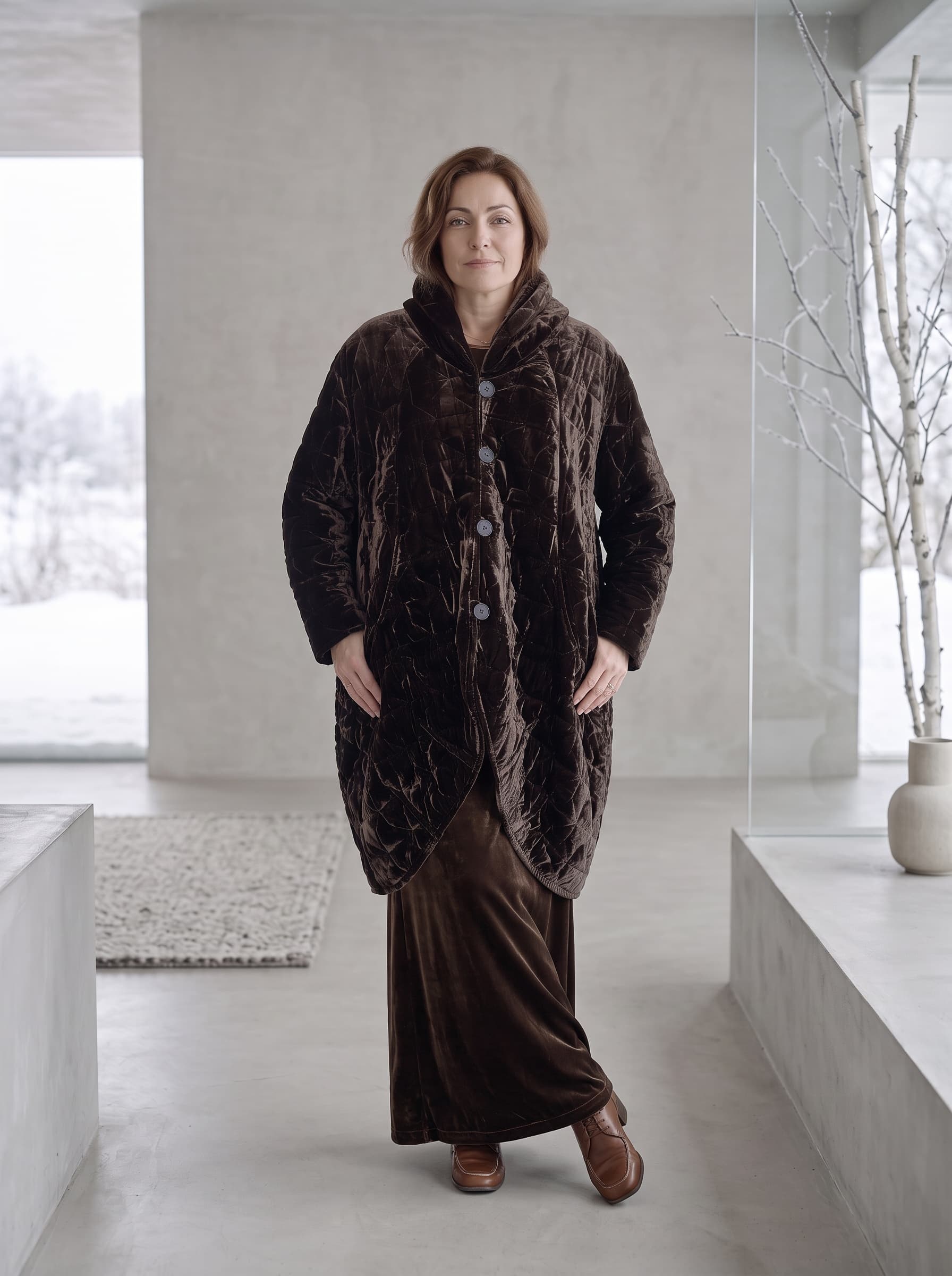 Cappotto Velluto Marrone — immagine 2