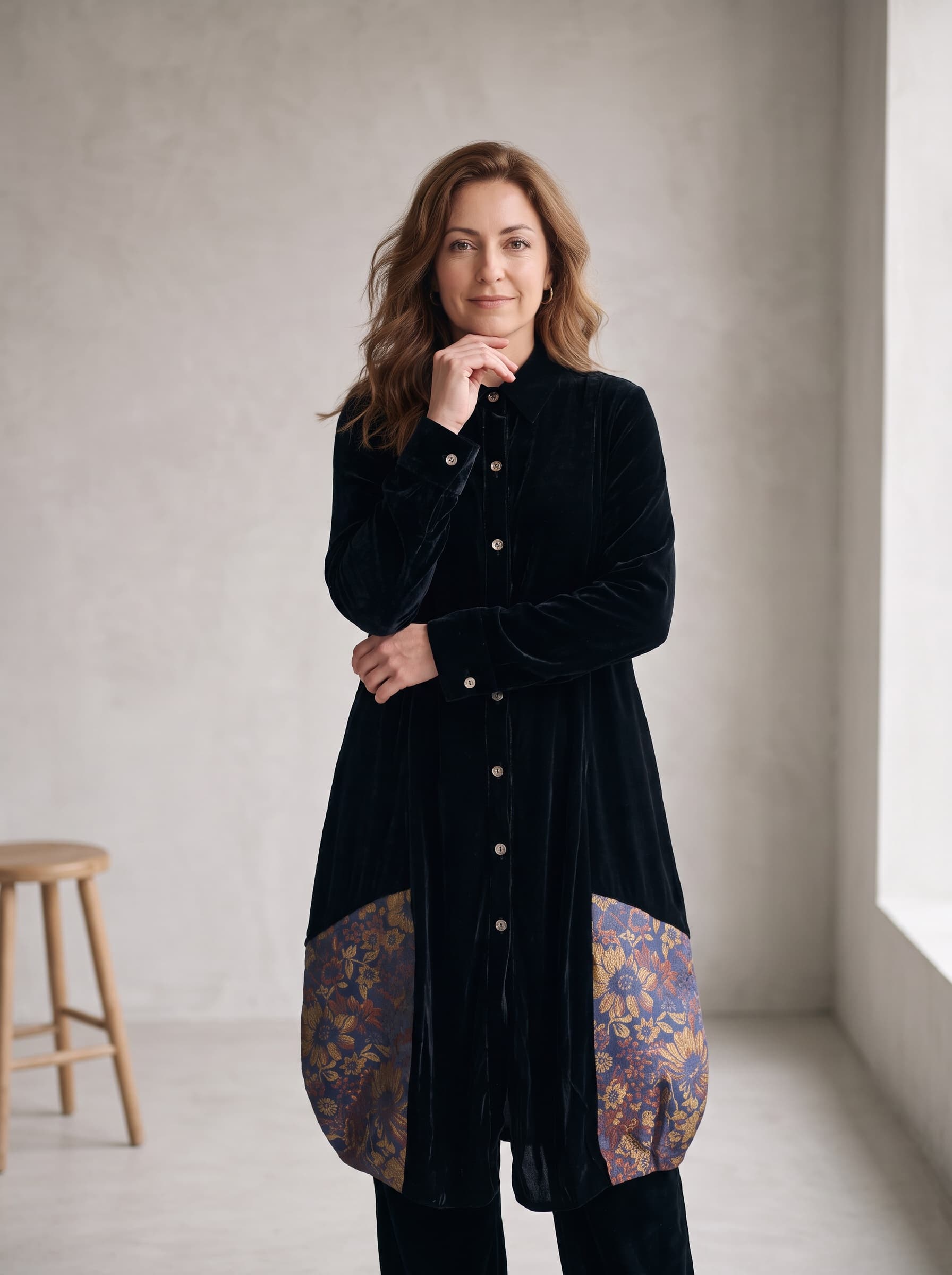 Cappotto Velluto con Inserti — immagine 1